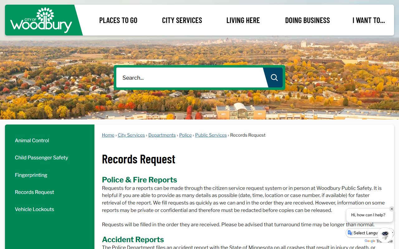 Woodbury busted mugshots records request page