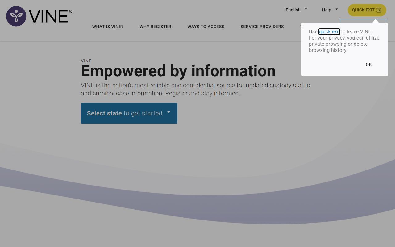 Becker County busted mugshots VINELink search interface