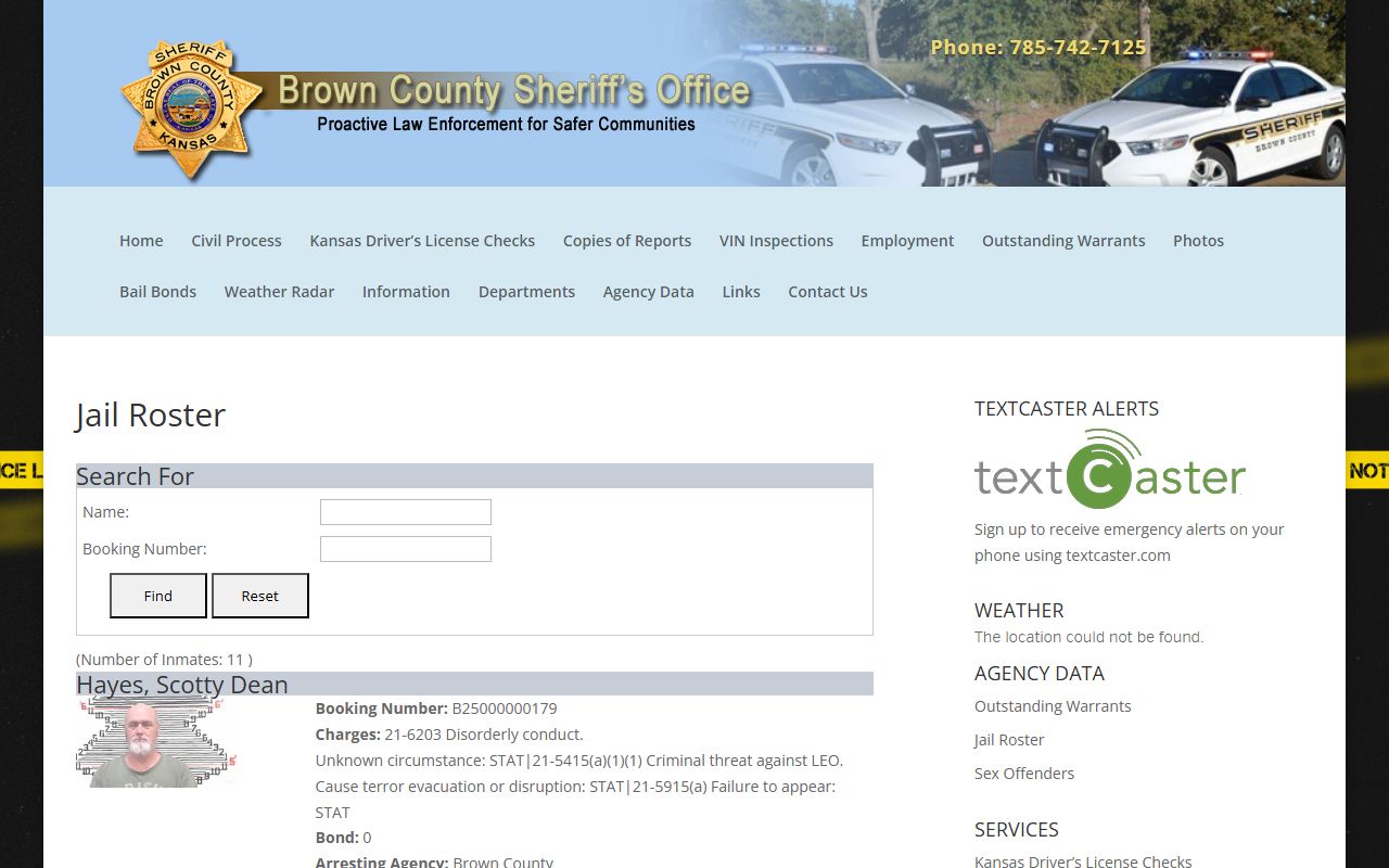 Brown County busted mugshots jail roster page