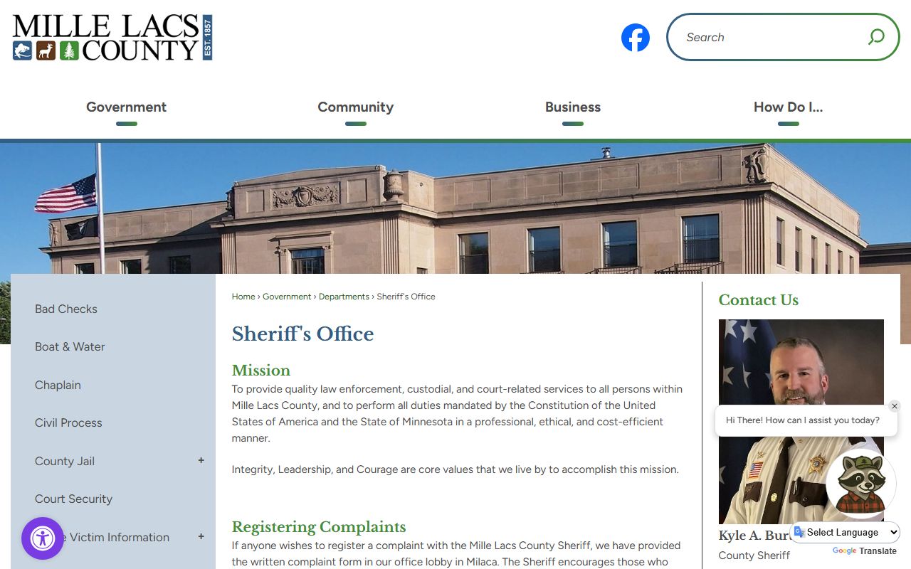 Mille Lacs County busted mugshots sheriff office page