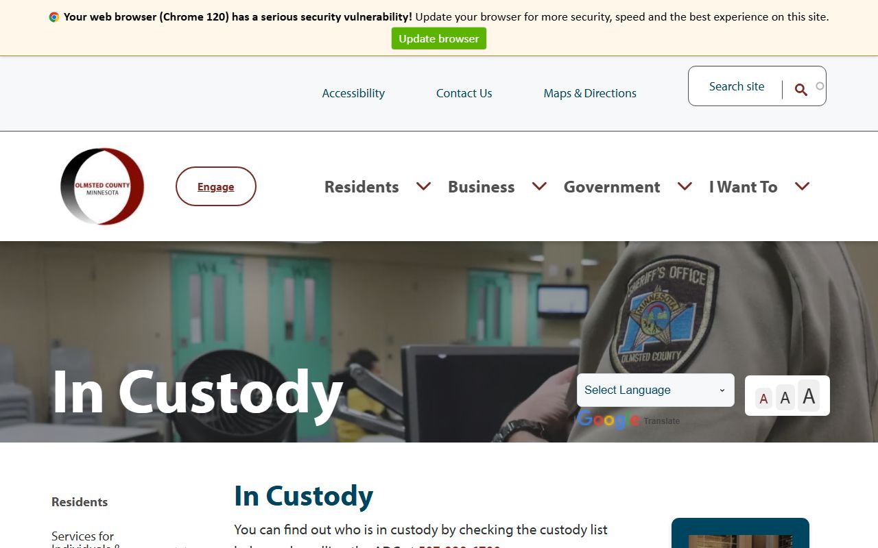Olmsted County busted mugshots in custody page