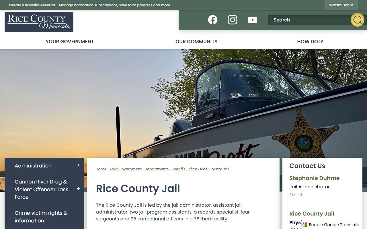 Rice County busted mugshots jail main page