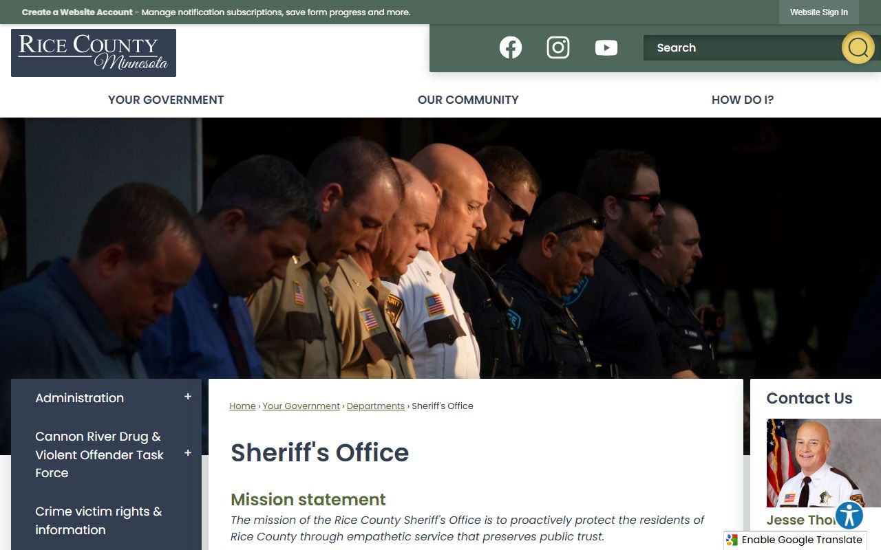 Rice County busted mugshots Sheriff's Office page