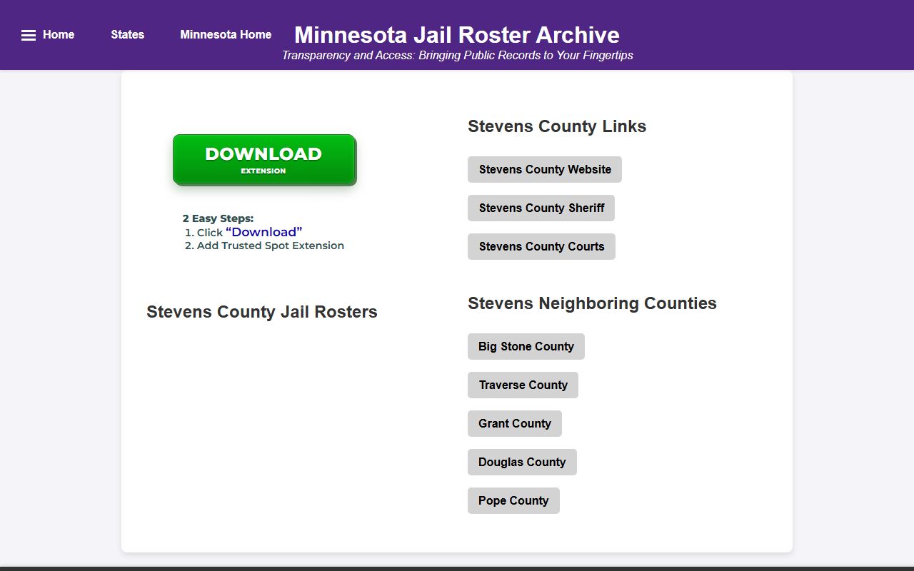 Stevens County busted mugshots jail roster listing