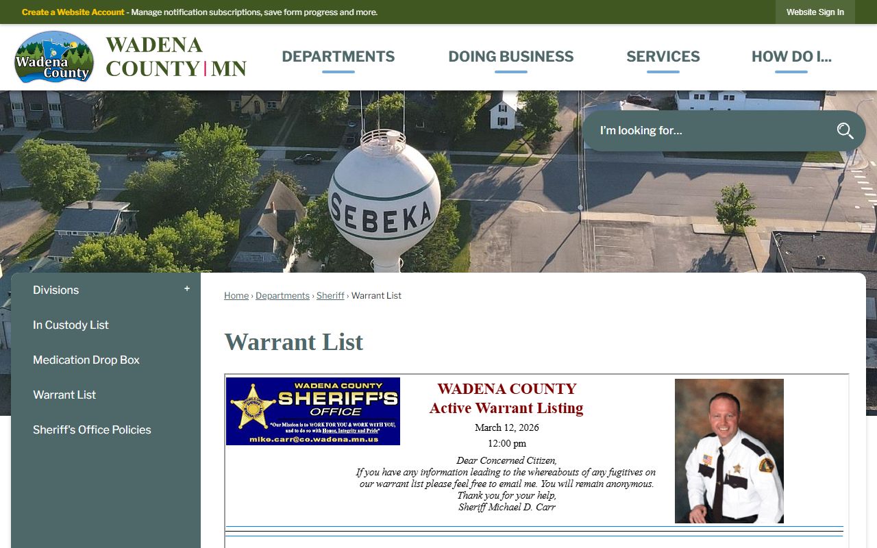 Wadena County busted mugshots warrant list