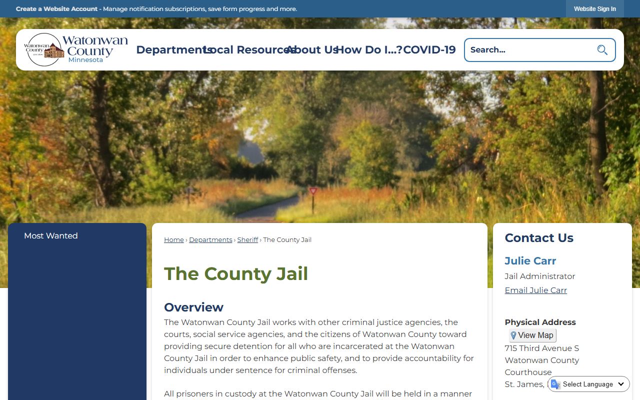 Watonwan County busted mugshots jail information page