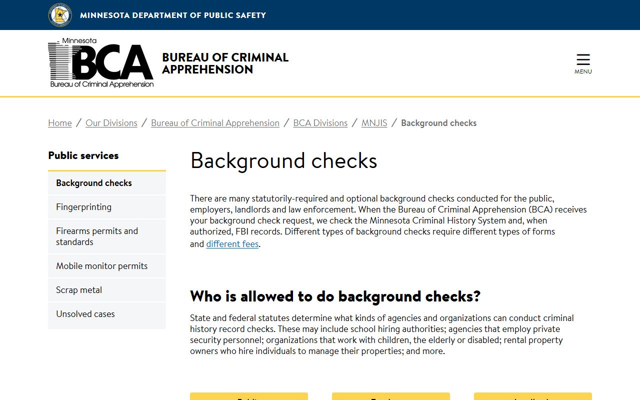 Minnesota BCA background checks busted mugshots search